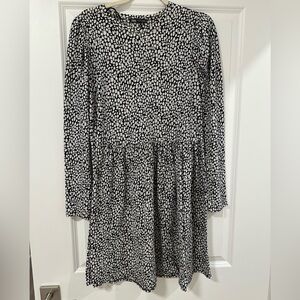Zara black and white Long Sleeve Dress
